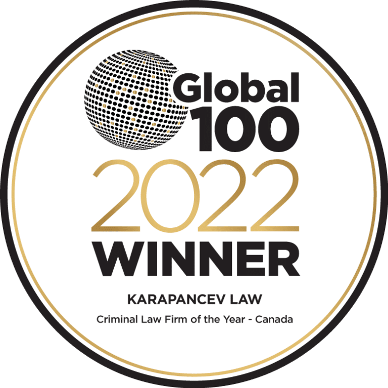 Global 100 Winners 2022 - Criminal Defence Laww Firm of the Year - Canada - Karapancev Law